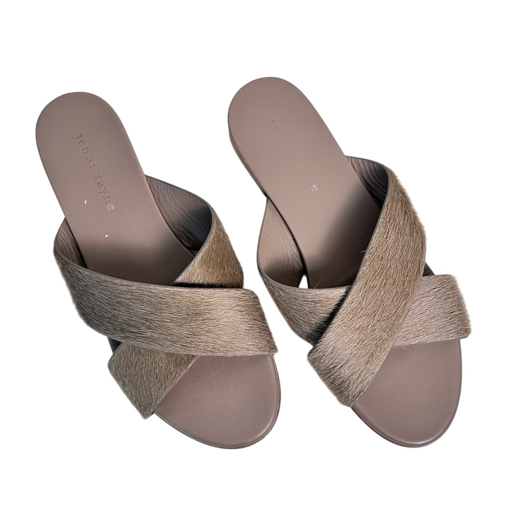 Jenni Kayne Women's Pony Hair Crossover Slip on Sandals size 39 or‎ US 9
